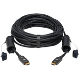 Tripp Lite P568FA-50M-W High-Speed Armored HDMI Fiber Active Optical Cable (AOC) with Hooded Connectors 4K @ 60 Hz HDR IP68 M/M Black 50 m (164 ft.)