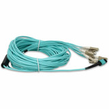 AddOn ADD-MPO-6LC15M5OM3 15m MPO (Female) to 6xLC (Male) 12-Strand Aqua OM3 Duplex Fiber Fanout Cable