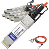 AddOn QSFP-4X10G-AOC30M-AO Compatible TAA Compliant 40GBase-AOC QSFP+ to 4xSFP+ Direct Attach Cable (850nm, MMF, 30m)