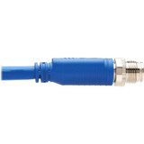 Tripp Lite NM12-6A2-01M-BL M12 X-Cat6a 10G F/UTP CMR-LP Shielded Ethernet Cable (M12 M/RJ45 M) IP68 PoE Blue 1 m (3.3 ft.)