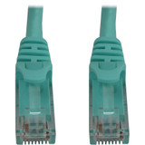 Tripp Lite N261-015-AQ Cat6a 10G Snagless Molded UTP Ethernet Cable (RJ45 M/M), PoE, Aqua, 15 ft. (4.6 m)