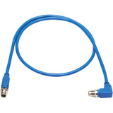 Tripp Lite NM12-603-02M-BL M12 X-Cat6 1G UTP CMR-LP Ethernet Cable (Right-Angle M/M), IP68, PoE, Blue, 2 m (6.6 ft.)