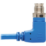Tripp Lite NM12-603-02M-BL M12 X-Cat6 1G UTP CMR-LP Ethernet Cable (Right-Angle M/M), IP68, PoE, Blue, 2 m (6.6 ft.)