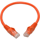 Tripp Lite N201-001-OR Cat6 Gigabit Snagless Molded (UTP) Ethernet Cable (RJ45 M/M) PoE Orange 1 ft. (0.31 m)