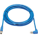 Tripp Lite NM12-603-05M-BL M12 X-Cat6 1G UTP CMR-LP Ethernet Cable (Right-Angle M/M), IP68, PoE, Blue, 5 m (16.4 ft.)