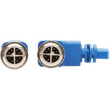 Tripp Lite NM12-603-05M-BL M12 X-Cat6 1G UTP CMR-LP Ethernet Cable (Right-Angle M/M), IP68, PoE, Blue, 5 m (16.4 ft.)