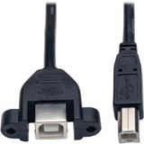 Tripp Lite U025-001-PM 1ft Panel Mount USB 2.0 Extension Cable USB B to Panel Mount B Male / Female