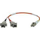 Tripp Lite N458-001-62 0.3M Duplex Multimode Fiber Optic 62.5/125 Adapter LC/SC M/F 1ft 1' 0.3 Meter