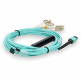 AddOn MTP-4LC-M3M-AO 3m Networks MTP-4LC-M3M Compatible MPO (Female) to 8xLC (Male) 8-Strand Aqua OM3 Fiber Fanout Cable
