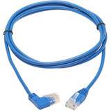 Tripp Lite N204-S05-BL-RA Right-Angle Cat6 Gigabit Molded Slim UTP Ethernet Cable (RJ45 Right-Angle M to RJ45 M) Blue 5 ft. (1.52 m)