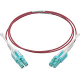 Tripp Lite N821-01M-MG-T 10G Duplex Multimode 50/125 OM4 LSZH Fiber Optic Cable (LC/LC) Push/Pull Tabs Magenta 1 m