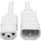 Tripp Lite PDU Power Cord C13 to C14 10A 250V 18 AWG 3 ft. (0.91 m) White