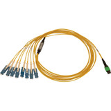 Tripp Lite N390-02M-8S-AP 40/100/400G Singlemode 9/125 OS2 Breakout Fiber Optic Cable (16F MTP/MPO-APC to 8x Duplex SN-UPC F/M), LSZH, Yellow, 2 m (6.6 ft.)