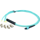AddOn ADD-MPO-4LC3M5OM3 3m MPO (Female) to 8xLC (Male) 8-Strand Aqua OM3 Fiber Fanout Cable