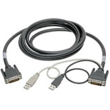 Tripp Lite P760-010-DVI DVI to USB-A Dual KVM Cable Kit (2x Male/2x Male) 1920 x 1200 (1080p) @ 60 Hz 10 ft. (3.05 m)
