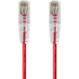 Monoprice 14793 SlimRun Cat6 28AWG UTP Ethernet Network Cable, 1ft Red