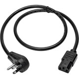 Tripp Lite Computer Power Cord Right-Angle NEMA 5-15P to C13 Heavy-Duty 15A 125V 14 AWG 10 ft. (3.05 m) Black