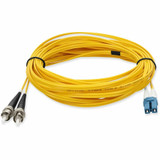 AddOn ADD-ST-LC-0.5M9SMF 0.5m LC (Male) to ST (Male) Yellow OS2 Duplex Fiber OFNR (Riser-Rated) Patch Cable