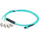 AddOn ADD-MPO-4LC30M5OM4 30m MPO (Female) to 8xLC (Male) 8-Strand Aqua OM4 Fiber Fanout Cable