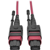 Tripp Lite N845-02M-12-MG 100G MTP/MPO Multimode OM4 Plenum-Rated Fiber Optic Cable (F/F), 12 Fiber, 40/100GBASE-SR4, Push/Pull Tabs, Magenta, 2 m