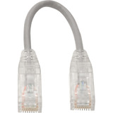 Tripp Lite N201-S8N-GY Cat6 Gigabit Snagless Slim UTP Ethernet Cable (RJ45 M/M) PoE Gray 8-in. (20.32 cm)