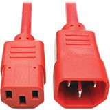 Tripp Lite PDU Power Cord C13 to C14 10A 250V 18 AWG 3 ft. (0.91 m) Red