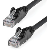 StarTech N6LPATCH30BK 30ft (9m) CAT6 Ethernet Cable, LSZH (Low Smoke Zero Halogen) 10 GbE Snagless 100W PoE UTP RJ45 Black Network Patch Cord, ETL