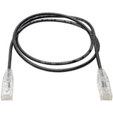 Tripp Lite N201-S03-BK Cat6 UTP Patch Cable (RJ45) - M/M, Gigabit, Snagless, Molded, Slim, Black, 3 ft.