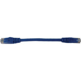 Tripp Lite N261-06N-BL Cat6a 10G Snagless Molded UTP Ethernet Cable (RJ45 M/M), PoE, Blue, 6 in. (15 cm)