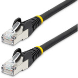 StarTech NLBK-9F-CAT6A-PATCH 9ft CAT6a Ethernet Cable, Black Low Smoke Zero Halogen (LSZH) 10 GbE 100W PoE S/FTP Snagless RJ-45 Network Patch Cord