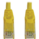 Tripp Lite N261-015-YW Cat6a 10G Snagless Molded UTP Ethernet Cable (RJ45 M/M), PoE, Yellow, 15 ft. (4.6 m)