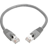 Tripp Lite N262-001-GY Cat6a Snagless Shielded STP Network Patch Cable 10G Certified, PoE, Gray RJ45 M/M 1ft 1'