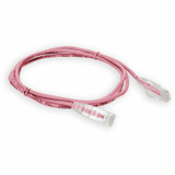 AddOn ADD-7FSLCAT6-PK 7ft RJ-45 (Male) to RJ-45 (Male) Straight Pink Cat6 STP PVC Copper Patch Cable