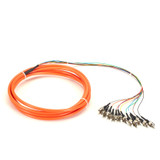 Black Box FOPT50M1-ST-12OR-3 3m ST OM1 62.5-Micron MM Fiber Pigtail 12-Strand OFNR PVC Orange