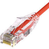UNC CS6A-12F-RED ClearFit Slim 28AWG Cat6A Patch Cable, Snagless, Red, 12ft