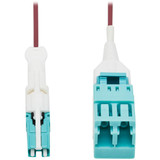 Tripp Lite N822L-001-MF 400G Duplex Multimode 50/125 OM4 Fiber Optic Cable Adapter (CS-PC/LC-PC) M/F Round LSZH Jacket Magenta 1 ft.