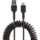StarTech R2ACC-50C-USB-CABLE 20in (50cm) USB A to C Charging Cable, Coiled Heavy Duty USB 2.0 A to Type-C, Durable Fast Charge & Sync USB-C Cable, Black
