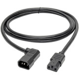 Tripp Lite Heavy-Duty PDU Power Cord C13 to Right-Angle C14 15A 250V 14 AWG 6 ft. (1.83 m) Black