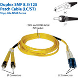 Tripp Lite N368-01M 1M Duplex Singlemode 9/125 Fiber Optic Patch Cable LC/ST 3' 3ft 1 Meter