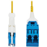 Tripp Lite N381L-001-MF 400G Duplex Singlemode 9/125 OS2 Fiber Optic Cable Adapter (CS-UPC/LC-UPC) M/F Round LSZH Jacket Yellow 1 ft.