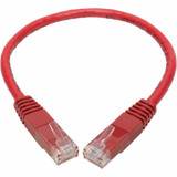 Tripp Lite N200-001-RD Cat6 Gigabit Molded (UTP) Ethernet Cable (RJ45 M/M) PoE Red 1 ft. (0.31 m)