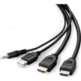 Belkin F1DN2CCBL-HH6T Dual HDMI High Retention + USB A/B + Audio Passive Combo KVM Cable