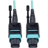 Tripp Lite N844-02M-12-P MTP/MPO Patch Cable with Push/Pull Tabs 12 Fiber 40GbE 40GBASE-SR4 OM3 Plenum-Rated Aqua 2M (6 ft.)