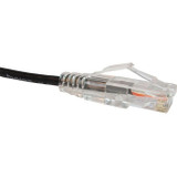 UNC CS6-04F-BLK Clearfit Slim Cat6 Patch Cable, Snagless, Black, 4ft