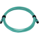 Tripp Lite N846B-05M-24-P 40/100/400G Multimode 50/125 OM3 Fiber Optic Cable (24F MTP/MPO-PC F/F) LSZH Aqua 5 m (16.4 ft.)