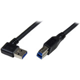 StarTech USB3SAB1MRA 1m Black SuperSpeed USB 3.0 (5Gbps) Cable - Right Angle A to B - M/M