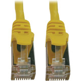 Tripp Lite N262-S10-YW Cat6a 10G Snagless Shielded Slim STP Ethernet Cable (RJ45 M/M), PoE, Yellow, 10 ft. (3.1 m)