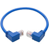 Tripp Lite N204-001-BL-UD Up/Down-Angle Cat6 Gigabit Molded UTP Ethernet Cable (RJ45 Up-Angle M to RJ45 Down-Angle M) Blue 1 ft. (0.31 m)