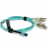 AddOn ADD-MPO-4LC1M5OM4 1m MPO (Female) to 8xLC (Male) 8-Strand Aqua OM4 Fiber Fanout Cable