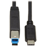 Tripp Lite U422-20N-G2 USB-C to USB-B Cable (M/M) USB 3.2 Gen 2 (10 Gbps) Thunderbolt 3 Compatible 20-in. (50.8 cm)
